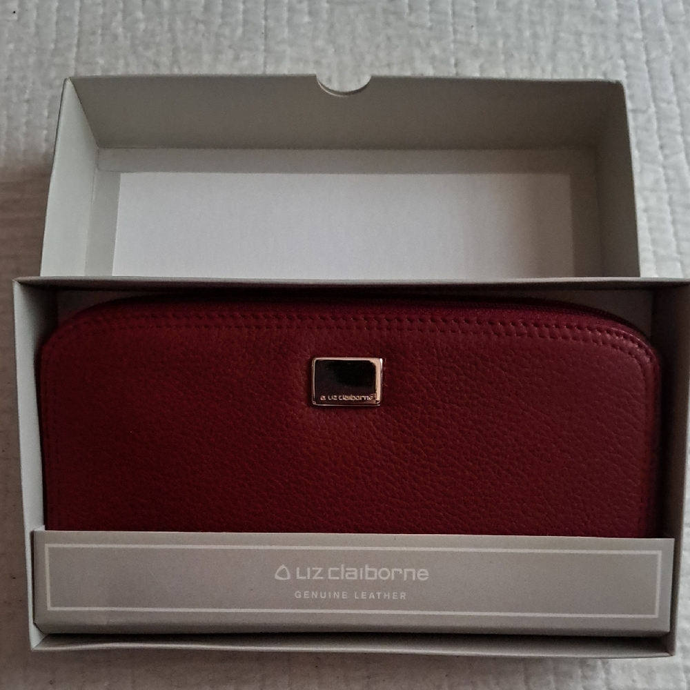 Liz Claiborne Red Leather Wallet
